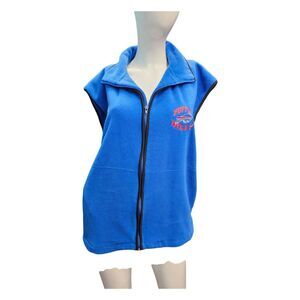 The Edge Blue Buffalo Bills Zip Vest Fldece Mens Large Embroidered
